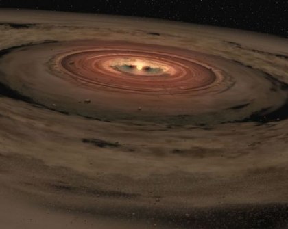 Jupiter had star turn in solar system's formation Gas swirling around a young star. Artist's concept: NASA.